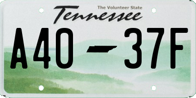 TN license plate A4037F