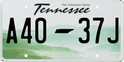 TN license plate A4037J