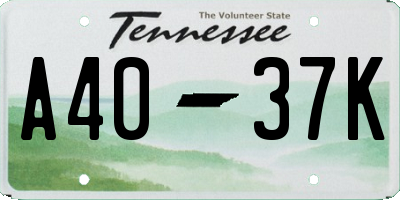 TN license plate A4037K