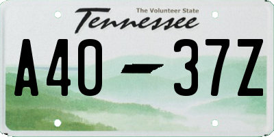 TN license plate A4037Z