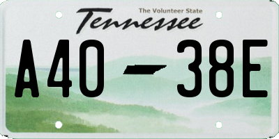 TN license plate A4038E