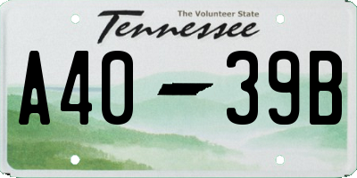 TN license plate A4039B