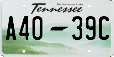 TN license plate A4039C