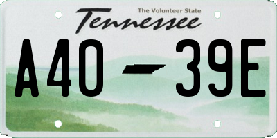 TN license plate A4039E