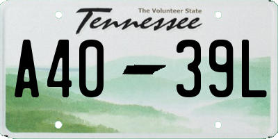 TN license plate A4039L