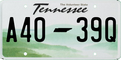 TN license plate A4039Q