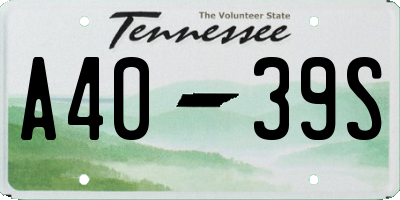TN license plate A4039S