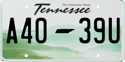 TN license plate A4039U