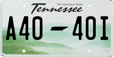 TN license plate A4040I