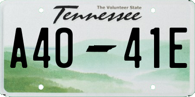 TN license plate A4041E