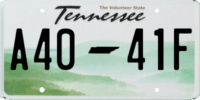TN license plate A4041F