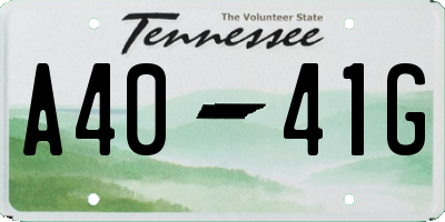 TN license plate A4041G