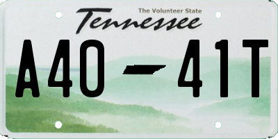 TN license plate A4041T