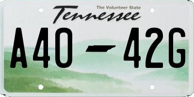 TN license plate A4042G