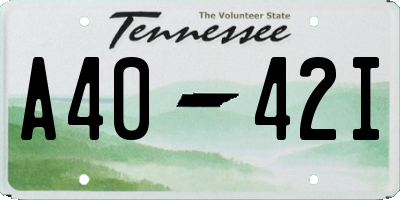 TN license plate A4042I