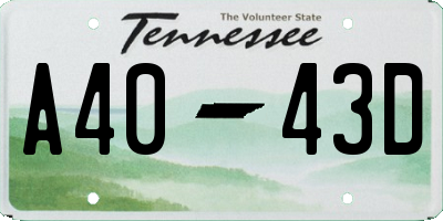 TN license plate A4043D