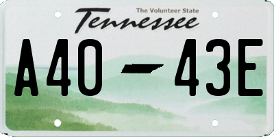 TN license plate A4043E