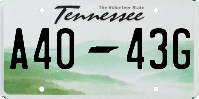 TN license plate A4043G