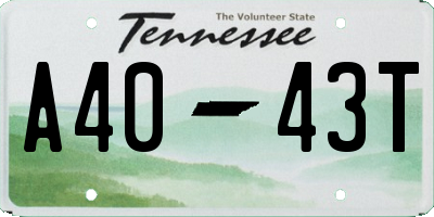 TN license plate A4043T