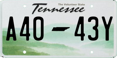 TN license plate A4043Y