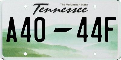 TN license plate A4044F