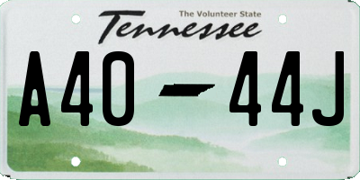 TN license plate A4044J