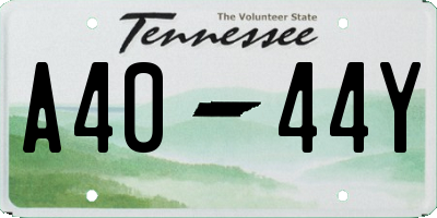 TN license plate A4044Y