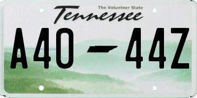 TN license plate A4044Z
