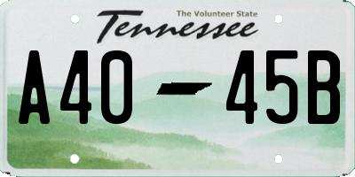 TN license plate A4045B