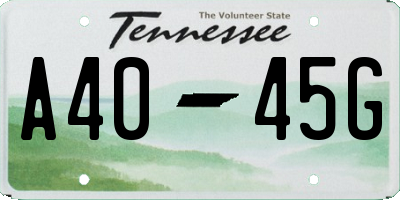 TN license plate A4045G