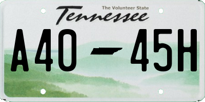 TN license plate A4045H