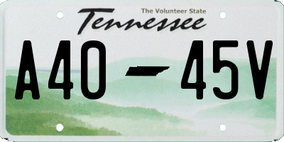 TN license plate A4045V