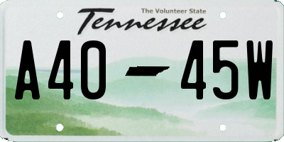 TN license plate A4045W