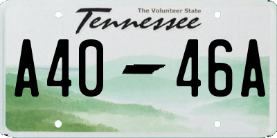 TN license plate A4046A