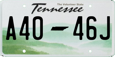 TN license plate A4046J
