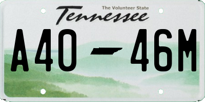 TN license plate A4046M