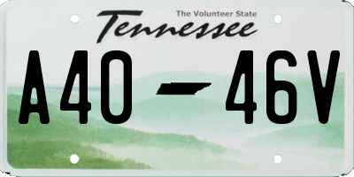 TN license plate A4046V