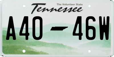 TN license plate A4046W
