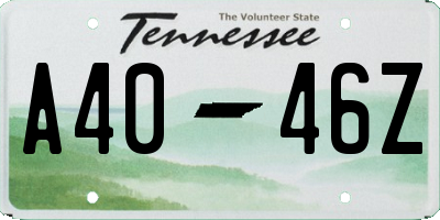 TN license plate A4046Z