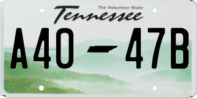 TN license plate A4047B