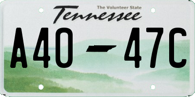 TN license plate A4047C