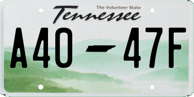 TN license plate A4047F