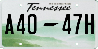 TN license plate A4047H