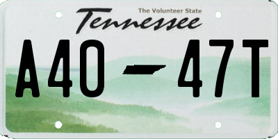 TN license plate A4047T