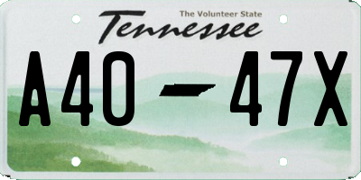 TN license plate A4047X