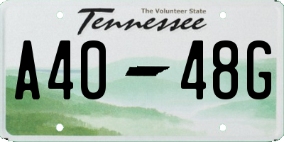 TN license plate A4048G