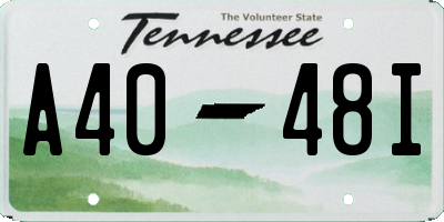 TN license plate A4048I