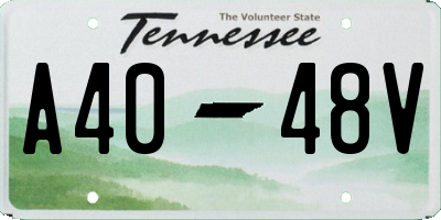 TN license plate A4048V