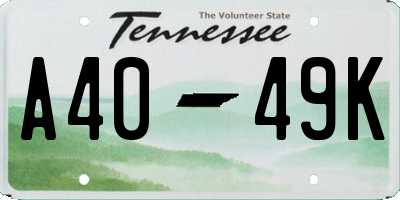 TN license plate A4049K