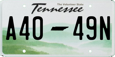 TN license plate A4049N